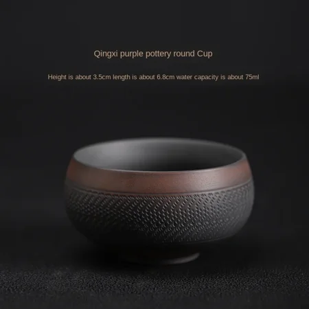 

Pottery Teacup Handmade Blind Dagger Scrub Large Master Cup Ceramic Kung Fu Teacup Fragrance-Smelling Cup Tea Set Teacups