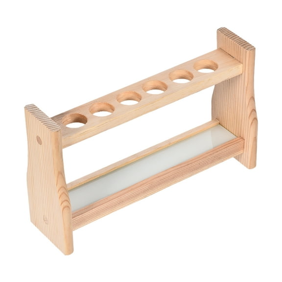Unique Bargains Wooden Test Tube Holder Rack 6 Wells for 25ml Centrifuge Tube 8.66" x 2.48" x 5.12"