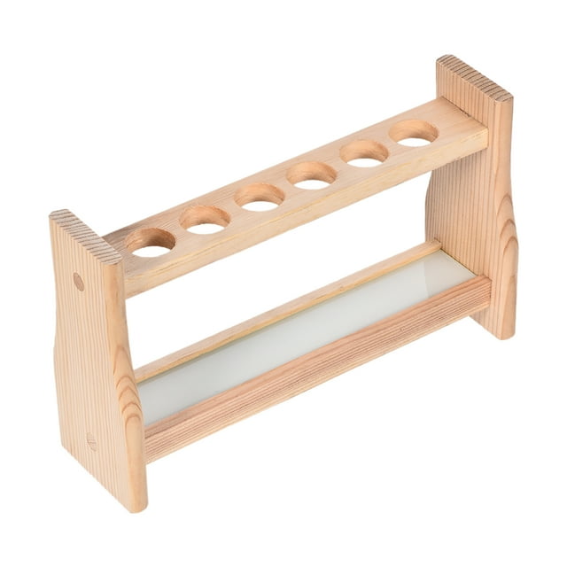 Soporte de tubos de ensayo de madera Unique Bargains con 6 pozos para tubos de centrifugado de 25 ml 8.66" x 2.48" x 5.12"