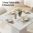 thumbnail image 4 of Tribesigns White Square Dining Table, Wood Dining Table with 2 Placemats, Modern Small Square Kitchen Table for 4 People, 4 of 5