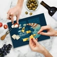 thumbnail image 5 of Saying Cutting Board, Sleeping Time Bedroom Window Backdrop with Moon in a Hat in Starry Night Sky, Decorative Tempered Glass Cutting and Serving Board, Small Size, Multicolor, by Ambesonne, 5 of 5