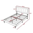 thumbnail image 2 of BSHTI Full Size Platform Bed Frame with Square Tufted Upholstered Headboard – Solid Wood Frame, 12 Wood Slats, Center Support Leg, Under-Bed Clearance, No Box Spring Needed, 2 of 11
