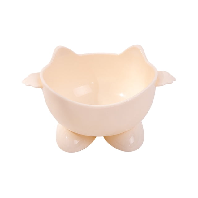 White White Cat Food Bowl Large Capacity For Pet Food And Water Neck Protection 7.48X5.31 Inches