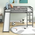 thumbnail image 2 of Clearance! Loft Bed with Slide, Multifunctional Design, Full (Gray), 2 of 9