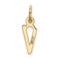 thumbnail image 3 of Diamond2Deal 14K Yellow Gold Small Slanted Block Letter V Initial Pendant for Women, 3 of 6