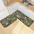 thumbnail image 7 of 2-Piece Kitchen Rugs Set Non-Slip Mats Carpet Floor for Kitchen, Bathroom (19.7"x27.6" & 19.7"x47.2") Vibrant and Colorful Graffiti Patterns, 7 of 7