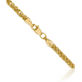 thumbnail image 3 of 14K Solid Yellow Gold 2.6mm 3 Wire Spiga Wheat Link Chain Necklace, 3 of 4