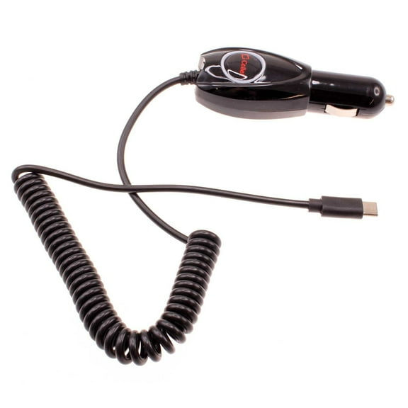 15W Car Charger For Verve Connect, ZMax 11 - Type-C Power Adapter DC Socket USB-C Coiled Plug-in for Consumer Cellular Verve Connect, ZMax 11