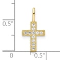 thumbnail image 3 of 14k Yellow Gold Cubic Zirconia Small Cross Pendant, 3 of 4