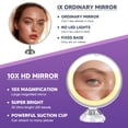 thumbnail image 3 of Vanity Mirror with Lights Makeup Mirror, 10x Magnification Illuminated Vanity Mirror with ENhanced LED+Suction Cups, 360 Degree Rotation Portable Travel Mirror with Lights, 3 of 9