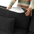 thumbnail image 5 of 120" Cloud Couch Sectional for Living Room, Down Filled Convertible L Shape Couch with Ottoman,Black, 5 of 8