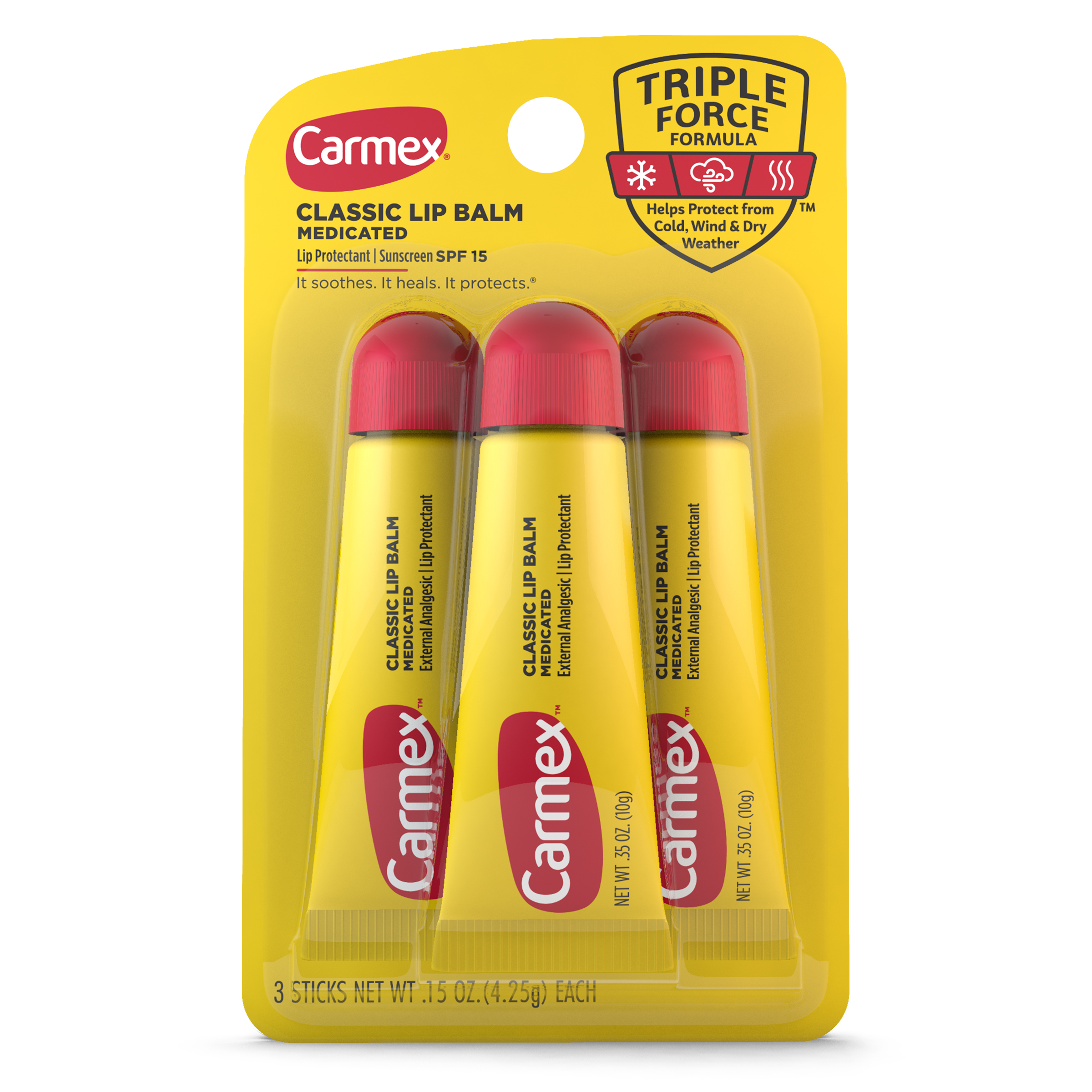 Carmex Classic Medicated Lip Balm Tubes, Lip Moisturizer, 3 Count (1 Pack of 3) - image 11 of 12