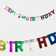 Party Decorations Foil Happy Birthday Streamer 4.25" X 5'- Pack Of 12