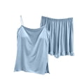 thumbnail image 7 of yillto Womens Cami Pajama Sets 2 Piece Cute Pjs Soft Tank Top Elastic Waist Shorts with Pocket Camisole Lounge Set, 7 of 7