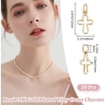 thumbnail image 2 of 1 Box Cross Pendant Charms 18K Gold Plated Brass Tiny Cross Dangle Charms with Hole for DIY Necklace Bracelet Jewelry Making, 2 of 9