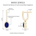 thumbnail image 6 of Rosec Jewels Lab Grown Blue Sapphire Drop Earrings with Moissanite for Women - 5X7 mm, 10K Yellow Gold, 6 of 7