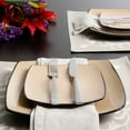 thumbnail image 6 of Soho Lounge 16-Piece Taupe Square Dinnerware Set – Stylish Stoneware Dish Set with Reactive Glaze Finish, Service for 4, 6 of 7