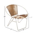 thumbnail image 5 of DecMode Leather Lounge Chair with Silver Frame, Light Brown, Set of 2, 5 of 8