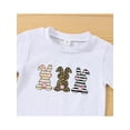 thumbnail image 4 of Jxzom Infant Baby Girls Easter Outfit 3 6 12 18 24 Months Short Sleeve Rabbit Print Romper Elastic Waist Shorts with Hairband 3Pcs Clothes Set, 4 of 7