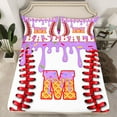 thumbnail image 2 of Manfei Personalized Initial Alphabet M 4pcs Bed Sheets for Children Kids Boys,Baseball Print King Sheets,Abstract Graffiti Splash Super Cozy Sheet Set,Ultra Soft Home Decor, 2 of 7