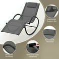 thumbnail image 6 of Costway 1 PCS Outdoor Rocking Lounge Chair with Removable Headrest Breathable Backrest & Seat Grey, 6 of 10