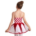 thumbnail image 2 of YIZYIF Kids Girls Christmas Mesh Ballet Tutu Dress Candy Cane Costume Spaghetti Straps Stripes Print Figure Skating Dress Red 10, 2 of 7