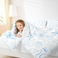 thumbnail image 4 of Manfei Coastal Bow 7 Pieces Full Size Bedding Sets,Seashell Line Full Size Bed in a Bag,Colorful Stars Reversible, 4 of 7