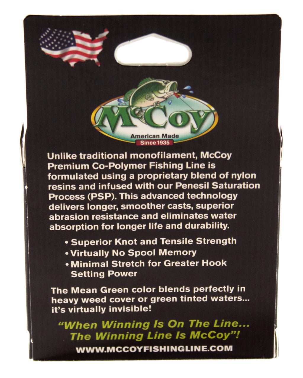 McCoy Mean Green Premium CoPolymer Monofilament Fishing Line (25lb Test  (.021 Dia) - 250 Yards)