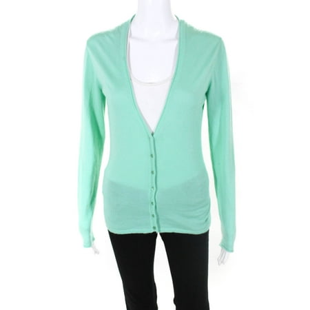 

Pre-owned|Emilio Pucci Women s Long Sleeve Deep V-Neck Button Down Cardigan Green Size S