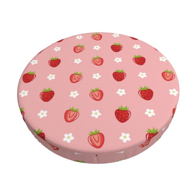 Balery Strawberries Fundas de asiento para taburete de bar redondo de tela de terciopelo ajustables que protegen de arañazos y manchas para sillas de 14 a 17 pulgadas.-13 inch