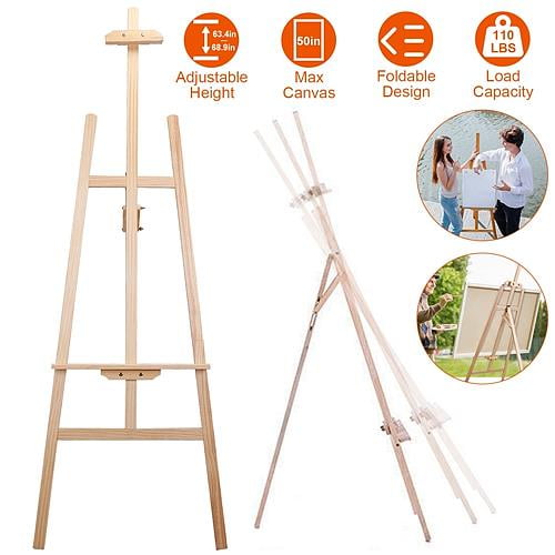 iMountek Painting Easel Stand Wooden Inclinable A Frame Tripod Easel Drawing Stand with 63.4 in-68.9in Adjustable Height Hold Canvas up to 50in