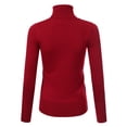 thumbnail image 3 of JJ Perfection Women's Stretch Knit Turtle Neck Long Sleeve Pullover Sweater with Plus Size, 3 of 4