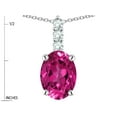 thumbnail image 2 of Star K � 8x6mm Oval Simulated Pink Tourmaline Three Stone Pendant Necklace, 2 of 9