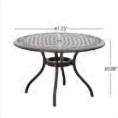 Outdoor Cast Aluminum Round Dining Table 48 Inch, Large Leisure Desktop for Patio Garden, Bronze