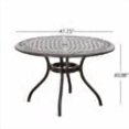 thumbnail image 6 of LiviNest 48 Inch Round Cast Aluminum Outdoor Dining Table with Umbrella Hole, Weather Resistant Patio Table for Backyard Deck, Black, 6 of 6