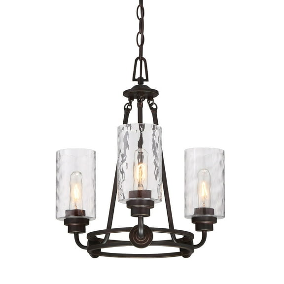 Gramercy Park 3-Light Old English Bronze Rustic Wagon Wheel Chandelier for Dining Areas with No Bulbs Included