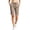 Khaki, variant on CQONEPT Women's Bermuda Sweat Shorts High Waisted Knee Length Shorts with 3 Pockets Drawstring Casual Athletic Shorts Black L