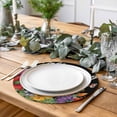 thumbnail image 2 of Spring Flowers Round 13 Inch Placemats Set of 2, Watercolor Country Colorful Floral Black HeatResistant Non Slip Place Mats for Dining Table, Wipeable Braided Kitchen Table Mats for Housewarming, 2 of 9