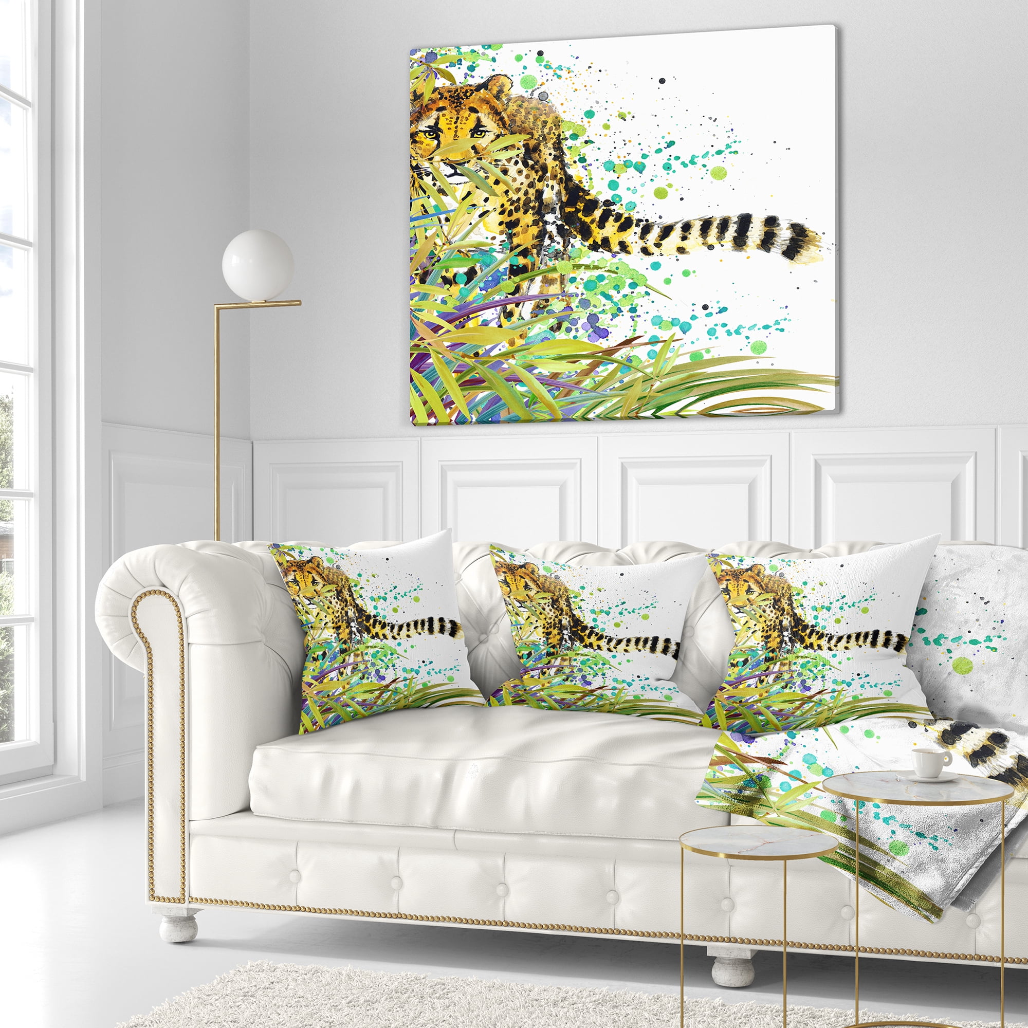 Designart The Predator Illustration Art - Animal Throw Pillow - 18x18
