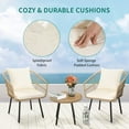thumbnail image 4 of DWVO 3 Pieces Patio Wicker Conversation Chair Set, Outdoor Conversation Bistro Sets, 2 Wicker Chair (with Cushions & Lumbar Pillows) and Wicker Coffee Table - Beige, 4 of 7