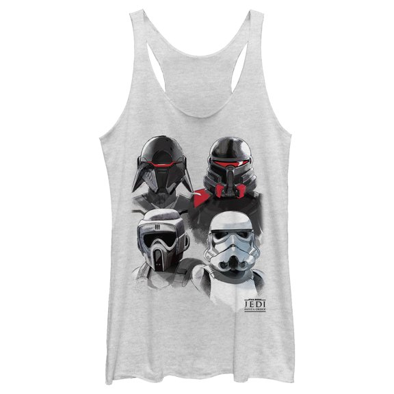 Women's Star Wars Jedi: Fallen Order Darth Vader's Inquisitor Squad Racerback Tank Top White Heather Large