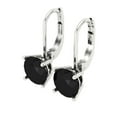 thumbnail image 2 of 4 ct Lever-Back Drop Dangle Earrings for Women | 8.0mm Round Cut Natural Onyx | 18K White Gold, 2 of 5