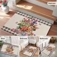 thumbnail image 5 of Bathroom Rugs 2x3 Ft, Easter Non Slip Area Rugs for Kitchen Bedroom Entryway, Vintage Spring Bunny Eggs Flowers Butterfly Plaid Washable Carpet Runner Rug Floor Mats for Bedroom Home Decor, 5 of 8
