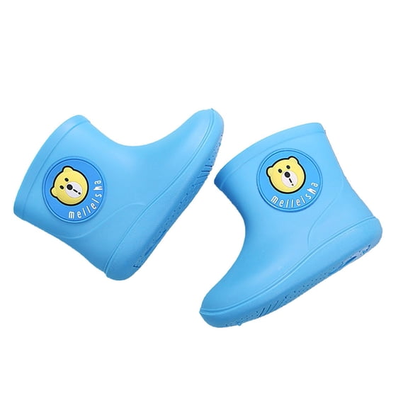 Rain Boots Kids Waterproof Non- Round-toe Mid Ankle for Toddler Little Kids,for Muddy Puddles Rainy Day Use