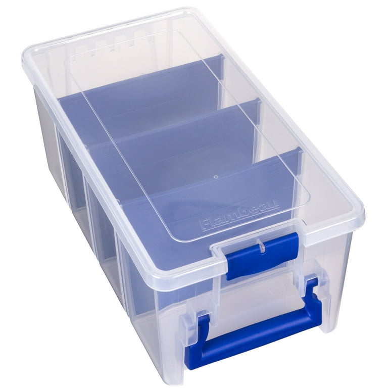 Fishing Tackle Boxes 2Pcs Transparent Fish Plastic Storage with Adjustable  Dividers Plastic Storage Organizer Box