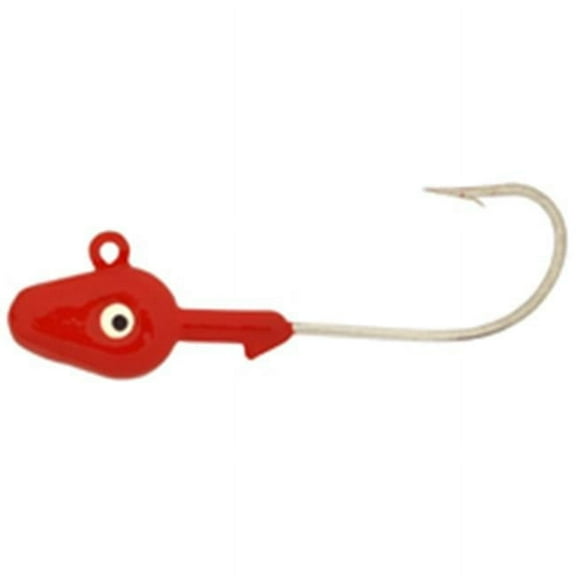 H & H Lure D1410-01 0.25 oz Double Eye Jig Head, Red - Pack of 10