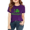 thumbnail image 4 of Ruyang St Patricks Day Shirt for Girls Cute Irish Shamrock Graphic Tee Tops Toddler Kids Short Sleeve Summer Crewneck Cotton T-Shirt, 4 of 7