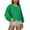 Green, variant on Babysbule Womens Hoodless Sweatshirt Casual Long Sleeve Lightweight Crewneck Pullover Loose Solid Contrast Loose Tops