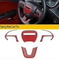 thumbnail image 2 of Carbon Fiber Red Steering Wheel Cover Trim for Charger Durango 2015-2022 Car Interior Style, 2 of 5