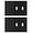 Black, variant on Wall Plate Midsize Toggle,2 Gang, White (10-Pack)